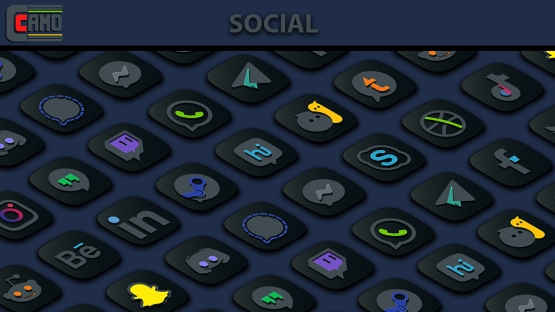 Camo Dark Icon Pack Mod Apk